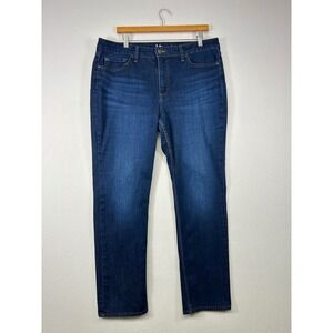 Classic Lee Womens 16L Dark Blue Mid Rise Straight Leg Stretch Jeans 1CMSEW2
